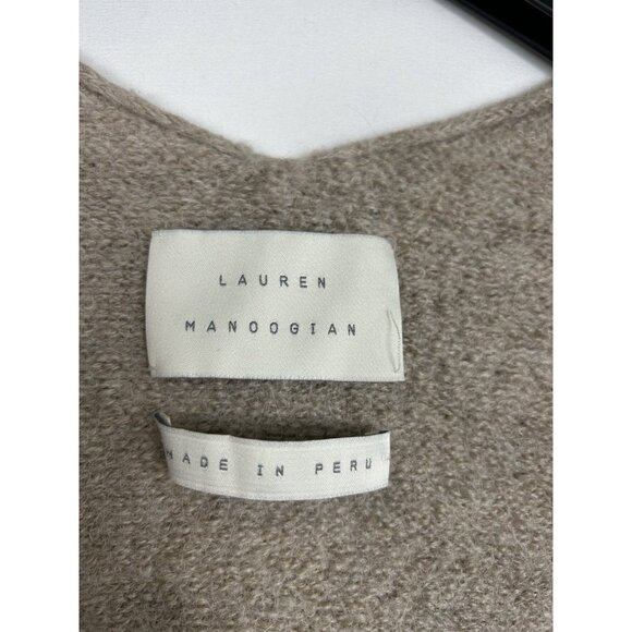 Lauren Manoogian Women’s 100% Baby Alpaca Open Front Cardigan Sweater Beige O/S - Picture 2 of 12